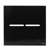 Placa p/ 2 Interruptores 4x4 - Novara Glass Preto Brilhante